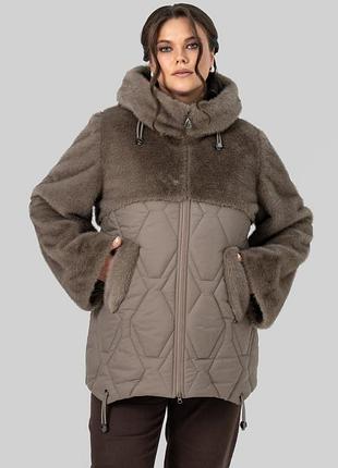 Штучна жіноча шуба з баранця ar-500 батал