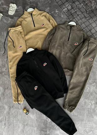 Спортивний костюм nike зіп змійка з полару, чоловічий костюм зима осінь преміальна якість