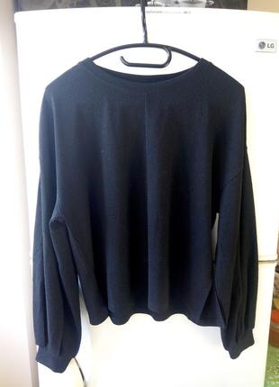 Черная блузка оверсайз h&m