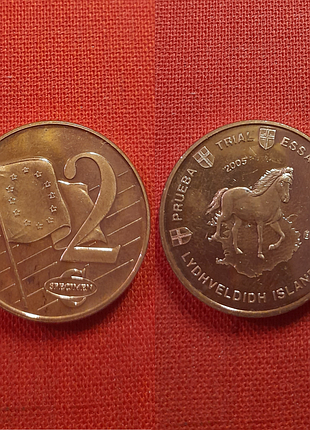 Лидвелдид остров 2 евроцента 2005г.25мм,lydhveldidh island(исландия),из набора европроба,оч. редкие