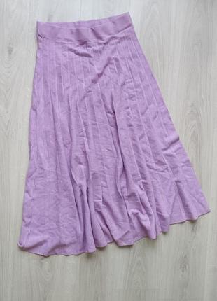Юбка юбка плисерированная теплая женская лилового цвета s m l