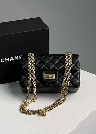 Шкіряна сумка reissue 1.55 через плече на ланцюжку,  в ромбоподібній прострочці ch