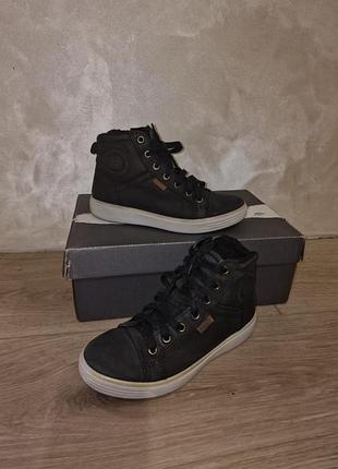 Дитячі демісезонні черевики на хлопчика ecco, чорні 3;