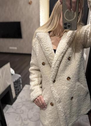 Пальто topshop teddy (овечка), кремове
