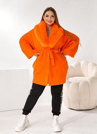 Пончо - альпака в цветах, мех снимается 🔥💥