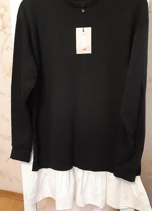 Черное платье-свитшот от бренда missguided