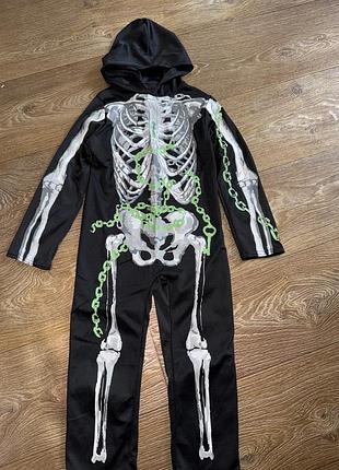 Костюм скелет світиться в темряві 3-4 роки