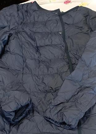 Пуховик uniqlo синий легкий