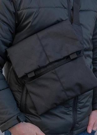 Сумка чорна з кобурою, сумка чоловіча, сумка через плече