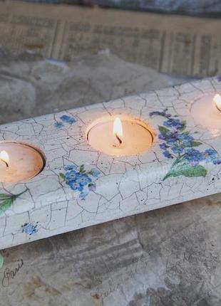 Підсвічник білий з незабудками