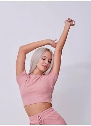 Пудровый кроп топ h&amp;m