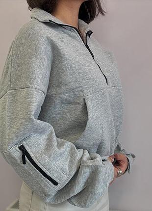 Укороченная толстовка plt/трендовый свитшот на флисе