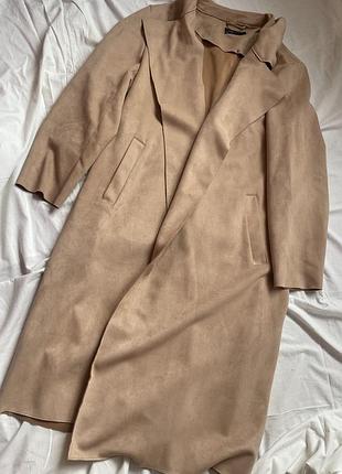 Кардиган пальто батал замша