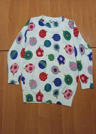 Новогодний, 100% шерстяной женский свитер, 10 размер.