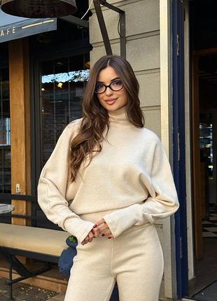 ✨ костюм жіночий ангора преміум 2-ка чорний, беж, сірий, шоколад — м’який і теплий 🌸 мод.698