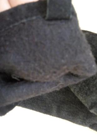 Замшевые черные перчатки кожа4 фото
