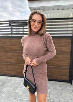 Мягкое теплое платье травка мягко мод.068