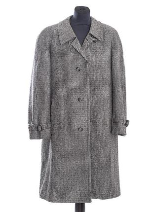 Классическое шерстяное пальто elite creation с поясом в винтажную клетку "пепита"
