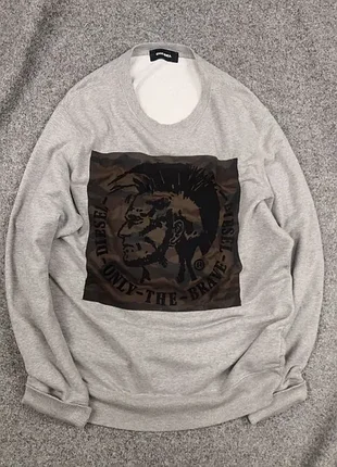 Шикарный мужской свитшот diesel оригинал кофта с большим логотипом милитари стиль тактический