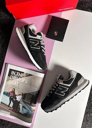 🌺женские кроссовки new balance 574 black white