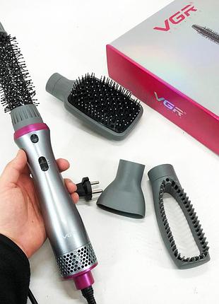 Профессиональный стайлер для укладки волос 4в1 vgr v-408 700 вт, функциональный профессиональный фен