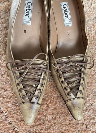 Корсетні вінтанжі жіночі туфлі від gabor, шкіряні виготовлени в austria