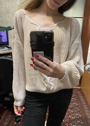 Светр рожевий/хакі 2