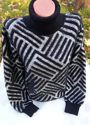 Жіночий теплий светр альпака оверсайз