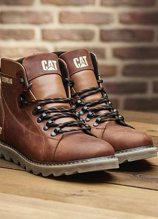 Кожаные зимние ботинки на меху cat rider expedition 6