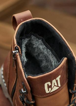 Кожаные зимние ботинки на меху cat rider expedition 8