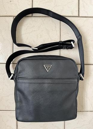 Guess black bag certosa saffiano smart