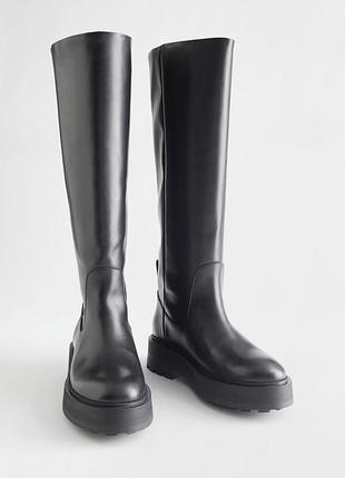 Жокейские сапоги трубы до колен & other stories leather boots.