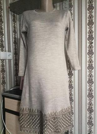 Платье нарядное, трикотаж шерсть. размер l
