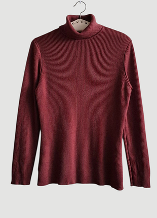 Вовняний светр з високим коміром в рубчик гольф водолазка  m&s р.l