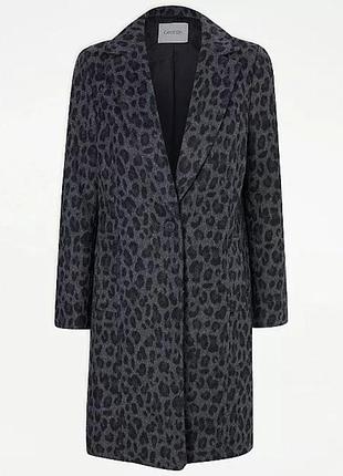 Серое пальто в леопардовый принт george, p. 12, пальто до колена