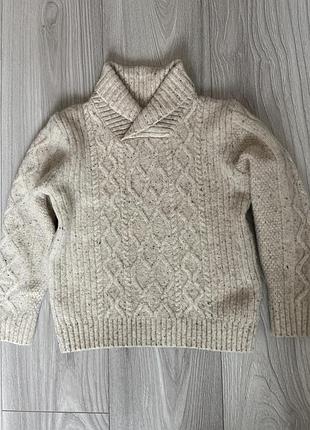 Светр вʼязаний для хлопчика next молочного кольору, 4-5 років, 110см
