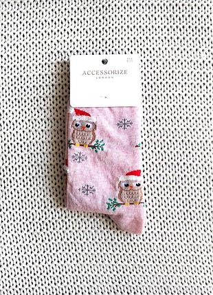 Новые рождественские, новогодние носки, сова, хлопок, размер 37-40