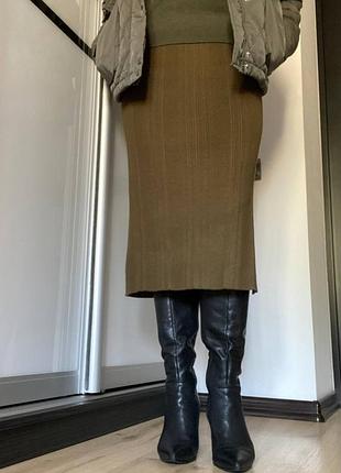 Юбка миди хаки