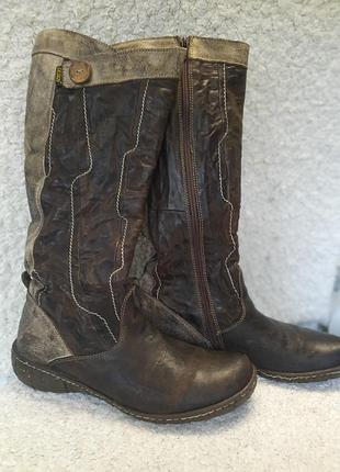 Продам зимние кожаные сапоги, manas design, 40p, итальялия.