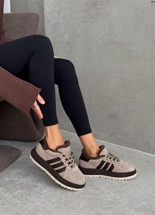 Крутые зимние кроссовки замша и кожа