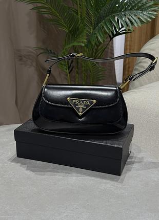 Шкіряна лакована сумка через плече pr