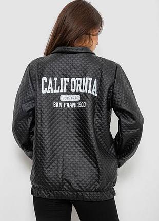 Бомбер женский с принтом цвет черный