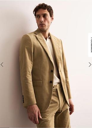 Хлопковый вельветовый блейзер пиджак размер l подкладка замес хлопка и полиэстера верх изделия 100% хлопок