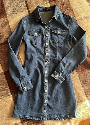 Платье джинсовое в хорошем состоянии xs-s