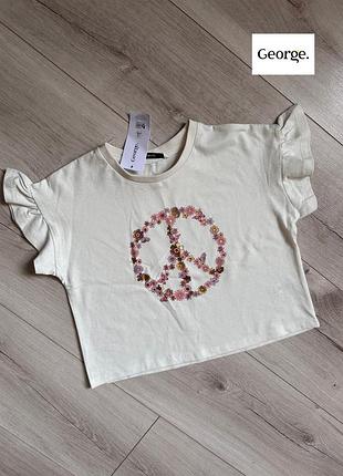 Укороченная футболка george 7-8 лет / 122-128 см