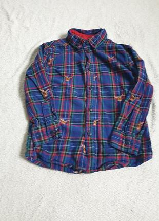 Новогодняя рубашка для мальчика 3-4 лет