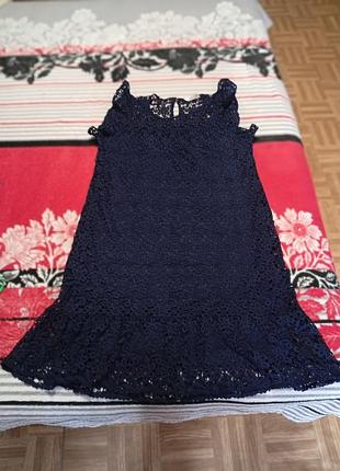 Плаття 👗 темно-синій колір мереживний
