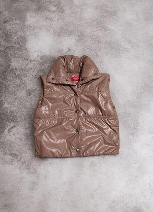 Жилетка женская короткая осенняя прямая uzun brand s цвета мокко