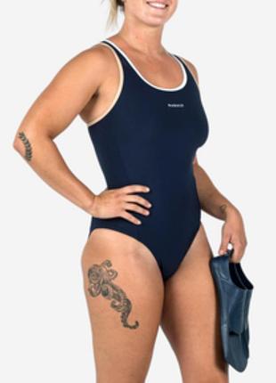 Спортивний новий спільний купальник nabaiji kamyla 500 темно-синього кольору розмір л 40