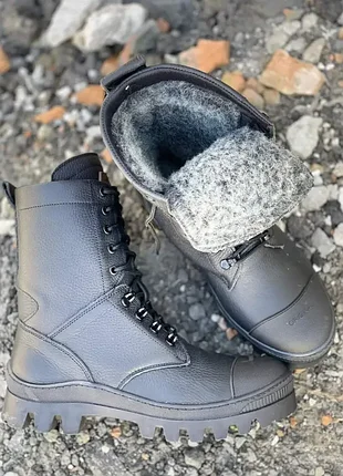 Тактичні берці зимові "кіборг" чорні на вовні